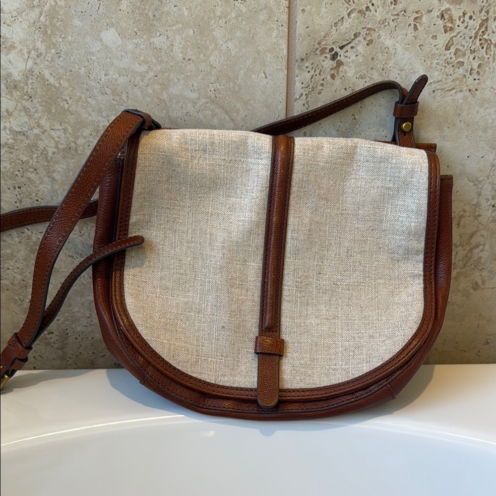Fossil Cream and Brown Women's Bag